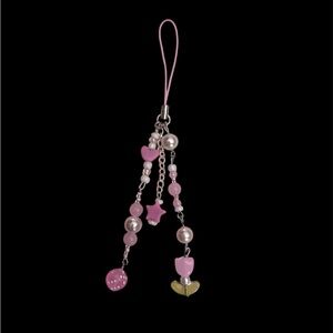 Pink Pearl Beaded Phone Charm